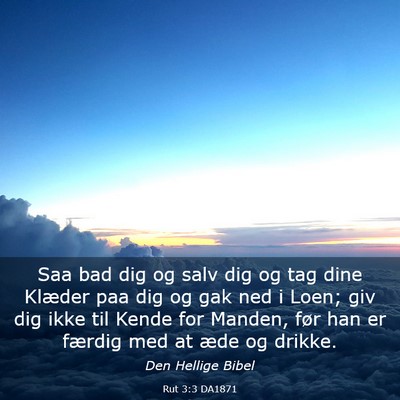 Picture 03 - Rut 3:3 DA1871 - Saa bad dig og salv dig og tag dine Klæder paa - Bible Verse Picture