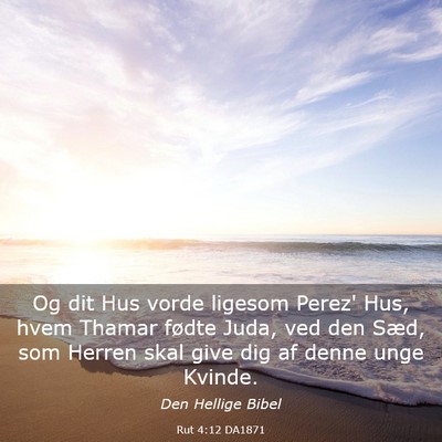 Picture 03 - Rut 4:12 DA1871 - Og dit Hus vorde ligesom Perez' Hus, hvem Thamar - Bible Verse Picture