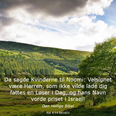Picture 03 - Rut 4:14 DA1871 - Da sagde Kvinderne til Noomi: Velsignet være - Bible Verse Picture