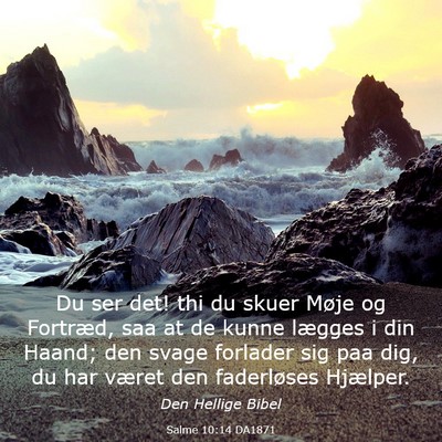 Picture 03 - Salme 10:14 DA1871 - Du ser det! thi du skuer Møje og Fortræd, saa - Bible Verse Picture