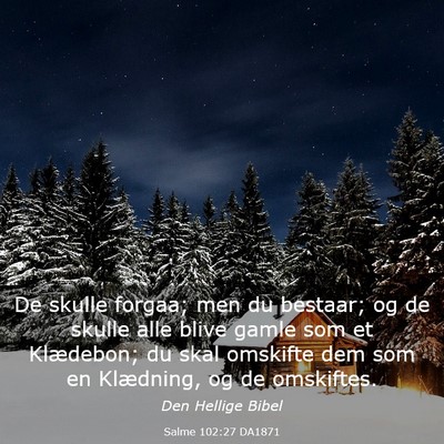 Picture 03 - Salme 102:27 DA1871 - De skulle forgaa; men du bestaar; og de skulle - Bible Verse Picture