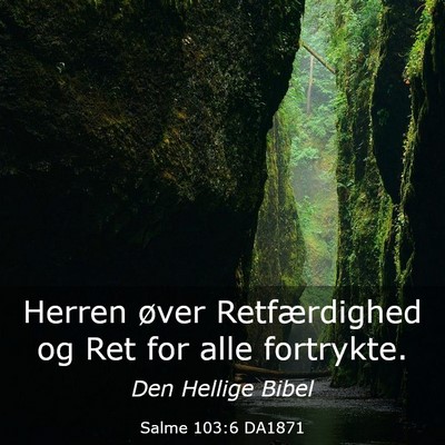 Picture 03 - Salme 103:6 DA1871 - Herren øver Retfærdighed og Ret for alle - Bible Verse Picture