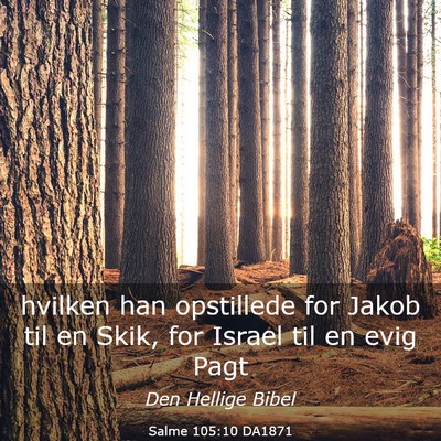 Picture 03 - Salme 105:10 DA1871 - hvilken han opstillede for Jakob til en Skik, for - Bible Verse Picture