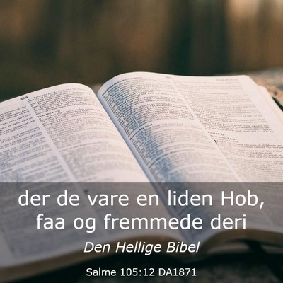 Picture 03 - Salme 105:12 DA1871 - der de vare en liden Hob, faa og fremmede - Bible Verse Picture