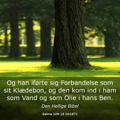 Picture 03 - Salme 109:18 DA1871 - Og han iførte sig Forbandelse som sit Klædebon, - Bible Verse Picture