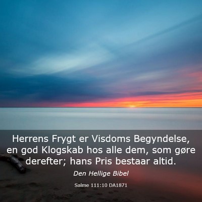 Picture 03 - Salme 111:10 DA1871 - Herrens Frygt er Visdoms Begyndelse, en god - Bible Verse Picture
