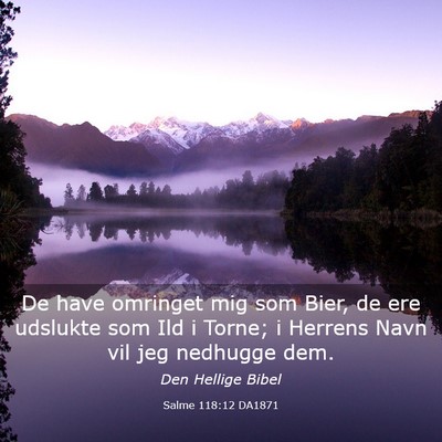 Picture 03 - Salme 118:12 DA1871 - De have omringet mig som Bier, de ere udslukte - Bible Verse Picture