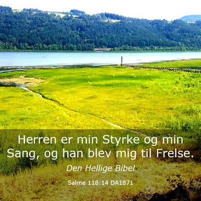 Picture 03 - Salme 118:14 DA1871 - Herren er min Styrke og min Sang, og han blev mig - Bible Verse Picture