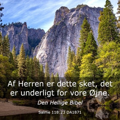 Picture 03 - Salme 118:23 DA1871 - Af Herren er dette sket, det er underligt for - Bible Verse Picture