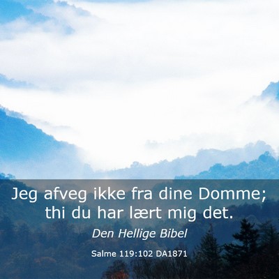 Picture 03 - Salme 119:102 DA1871 - Jeg afveg ikke fra dine Domme; thi du har lært - Bible Verse Picture
