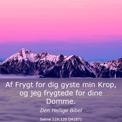 Picture 03 - Salme 119:120 DA1871 - Af Frygt for dig gyste min Krop, og jeg frygtede - Bible Verse Picture