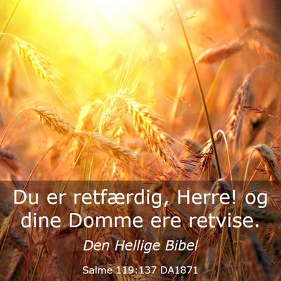 Picture 03 - Salme 119:137 DA1871 - Du er retfærdig, Herre! og dine Domme ere - Bible Verse Picture