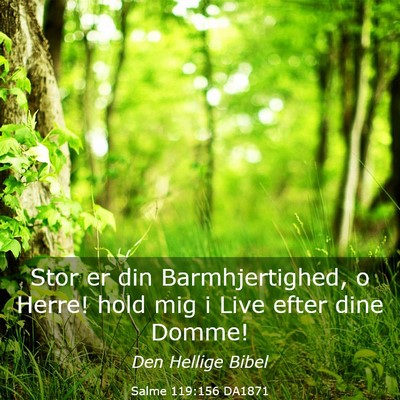 Picture 03 - Salme 119:156 DA1871 - Stor er din Barmhjertighed, o Herre! hold mig i - Bible Verse Picture