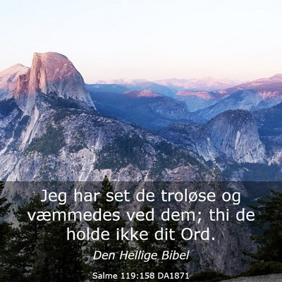 Picture 03 - Salme 119:158 DA1871 - Jeg har set de troløse og væmmedes ved dem; thi - Bible Verse Picture