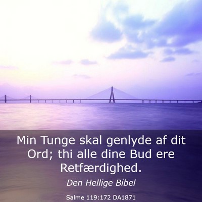 Picture 03 - Salme 119:172 DA1871 - Min Tunge skal genlyde af dit Ord; thi alle dine - Bible Verse Picture
