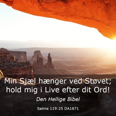 Picture 03 - Salme 119:25 DA1871 - Min Sjæl hænger ved Støvet; hold mig i Live - Bible Verse Picture