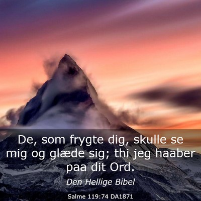 Picture 03 - Salme 119:74 DA1871 - De, som frygte dig, skulle se mig og glæde sig; - Bible Verse Picture