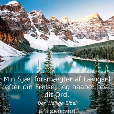 Picture 03 - Salme 119:81 DA1871 - Min Sjæl forsmægter af Længsel efter din - Bible Verse Picture