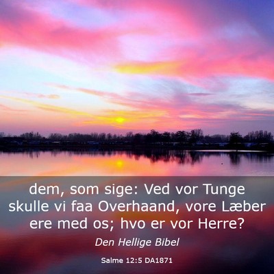Picture 03 - Salme 12:5 DA1871 - dem, som sige: Ved vor Tunge skulle vi faa - Bible Verse Picture