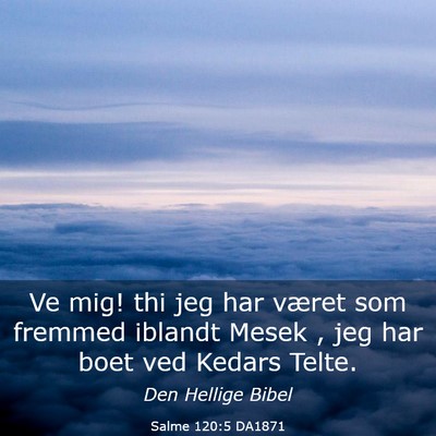 Picture 03 - Salme 120:5 DA1871 - Ve mig! thi jeg har været som fremmed iblandt - Bible Verse Picture