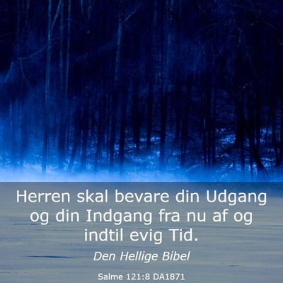 Picture 03 - Salme 121:8 DA1871 - Herren skal bevare din Udgang og din Indgang fra - Bible Verse Picture