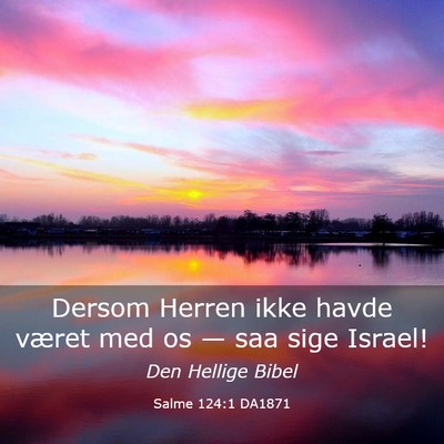 Picture 03 - Salme 124:1 DA1871 - Dersom Herren ikke havde været med os — saa - Bible Verse Picture