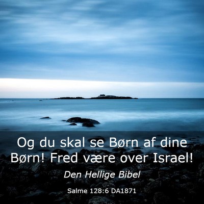 Picture 03 - Salme 128:6 DA1871 - Og du skal se Børn af dine Børn! Fred være - Bible Verse Picture