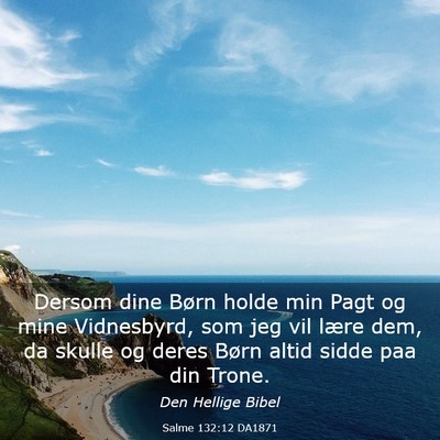 Picture 03 - Salme 132:12 DA1871 - Dersom dine Børn holde min Pagt og mine - Bible Verse Picture