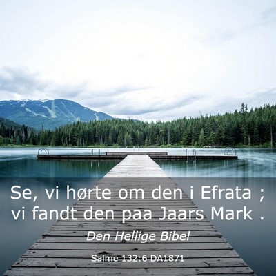 Picture 03 - Salme 132:6 DA1871 - Se, vi hørte om den i Efrata ; vi fandt den paa - Bible Verse Picture