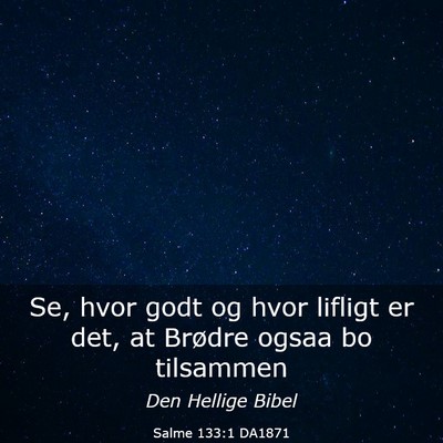 Picture 03 - Salme 133:1 DA1871 - Se, hvor godt og hvor lifligt er det, at Brødre - Bible Verse Picture