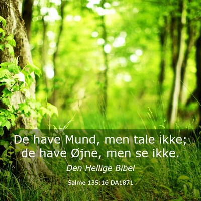 Picture 03 - Salme 135:16 DA1871 - De have Mund, men tale ikke; de have Øjne, men - Bible Verse Picture