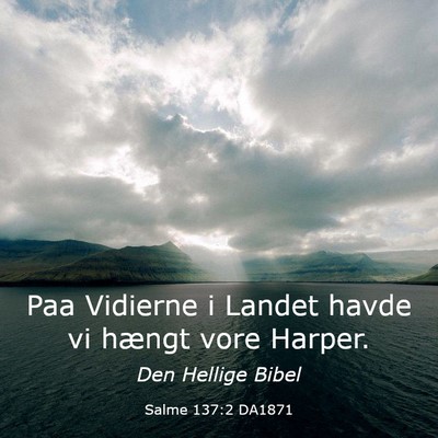 Picture 03 - Salme 137:2 DA1871 - Paa Vidierne i Landet havde vi hængt vore - Bible Verse Picture