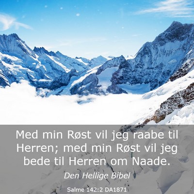 Picture 03 - Salme 142:2 DA1871 - Med min Røst vil jeg raabe til Herren; med min - Bible Verse Picture