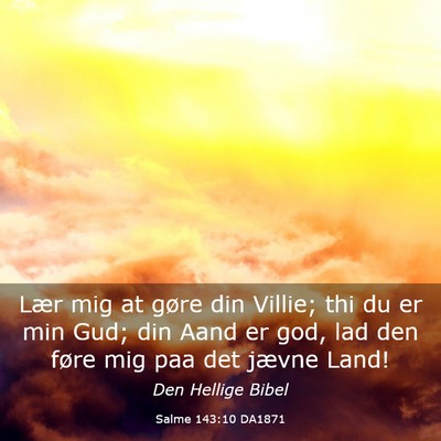 Picture 03 - Salme 143:10 DA1871 - Lær mig at gøre din Villie; thi du er min Gud; - Bible Verse Picture