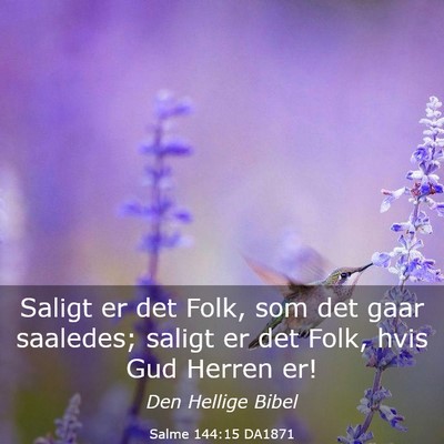 Picture 03 - Salme 144:15 DA1871 - Saligt er det Folk, som det gaar saaledes; saligt - Bible Verse Picture