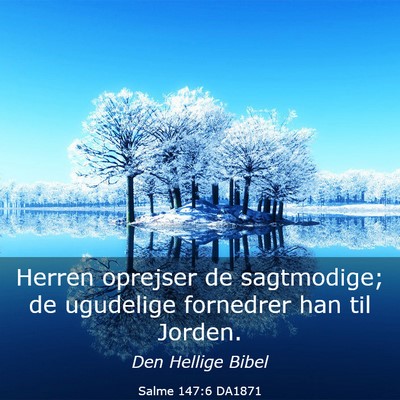 Picture 03 - Salme 147:6 DA1871 - Herren oprejser de sagtmodige; de ugudelige - Bible Verse Picture