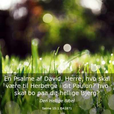 Picture 03 - Salme 15:1 DA1871 - En Psalme af David. Herre, hvo skal være til - Bible Verse Picture