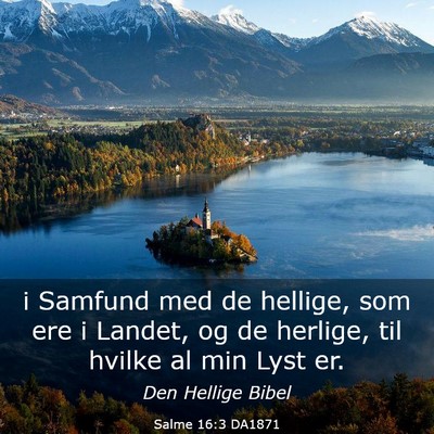 Picture 03 - Salme 16:3 DA1871 - i Samfund med de hellige, som ere i Landet, og de - Bible Verse Picture