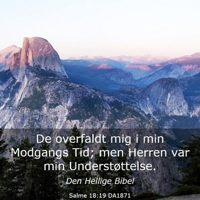 Picture 03 - Salme 18:19 DA1871 - De overfaldt mig i min Modgangs Tid; men Herren - Bible Verse Picture