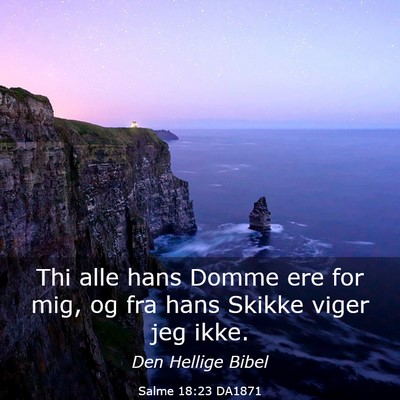 Picture 03 - Salme 18:23 DA1871 - Thi alle hans Domme ere for mig, og fra hans - Bible Verse Picture
