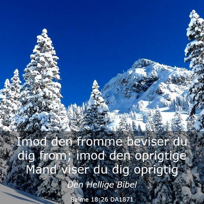 Picture 03 - Salme 18:26 DA1871 - Imod den fromme beviser du dig from; imod den - Bible Verse Picture
