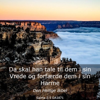 Picture 03 - Salme 2:5 DA1871 - Da skal han tale til dem i sin Vrede og forfærde - Bible Verse Picture