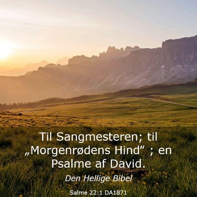 Picture 03 - Salme 22:1 DA1871 - Til Sangmesteren; til „Morgenrødens Hind‟ ; - Bible Verse Picture