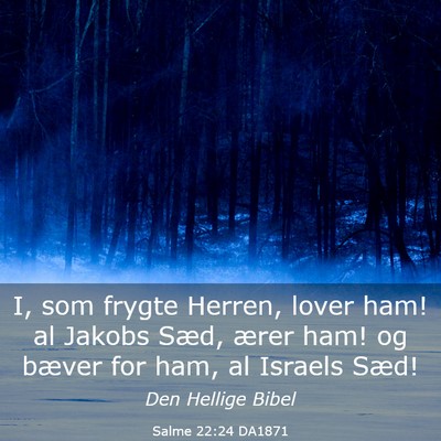 Picture 03 - Salme 22:24 DA1871 - I, som frygte Herren, lover ham! al Jakobs Sæd, - Bible Verse Picture