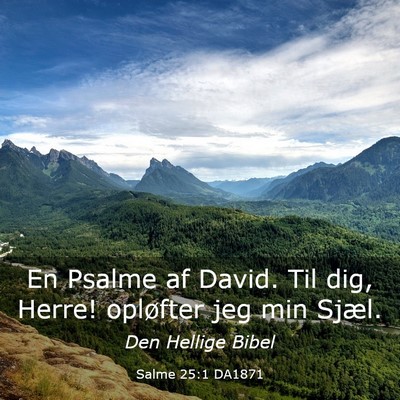 Picture 03 - Salme 25:1 DA1871 - En Psalme af David. Til dig, Herre! opløfter jeg - Bible Verse Picture
