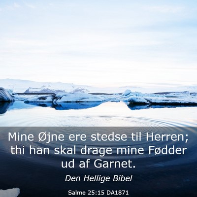 Picture 03 - Salme 25:15 DA1871 - Mine Øjne ere stedse til Herren; thi han skal - Bible Verse Picture