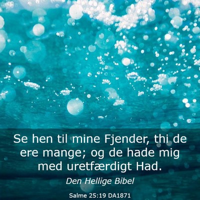 Picture 03 - Salme 25:19 DA1871 - Se hen til mine Fjender, thi de ere mange; og de - Bible Verse Picture