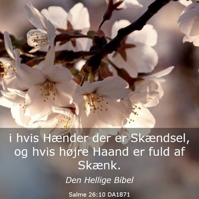 Picture 03 - Salme 26:10 DA1871 - i hvis Hænder der er Skændsel, og hvis højre - Bible Verse Picture