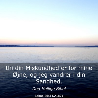 Picture 03 - Salme 26:3 DA1871 - thi din Miskundhed er for mine Øjne, og jeg - Bible Verse Picture