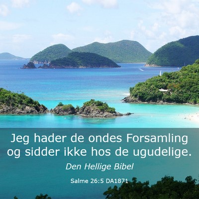 Picture 03 - Salme 26:5 DA1871 - Jeg hader de ondes Forsamling og sidder ikke hos - Bible Verse Picture